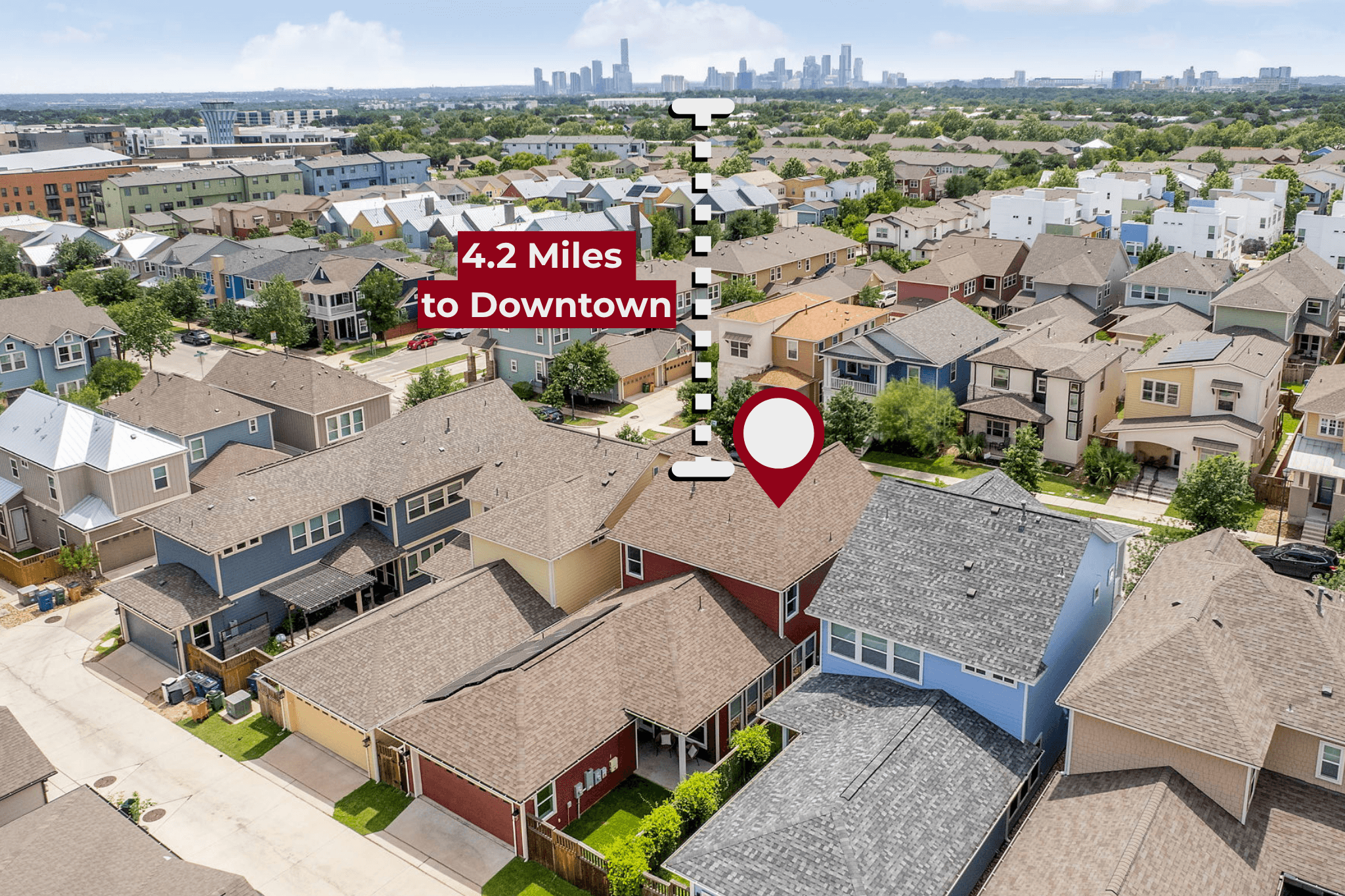 4313 Vaughan Street to Downtown Austin