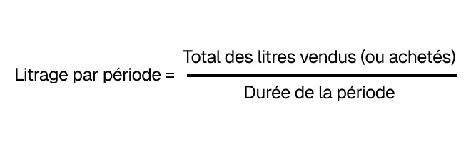 Formule litrage par période