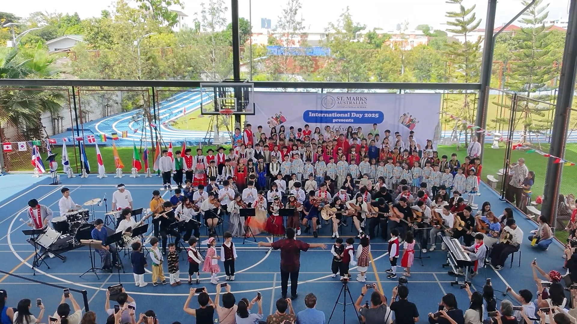 Students on stage