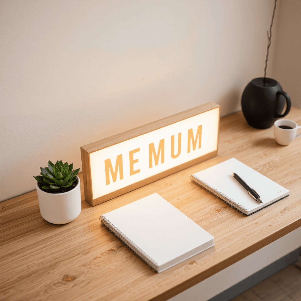 product photography of lighted sign