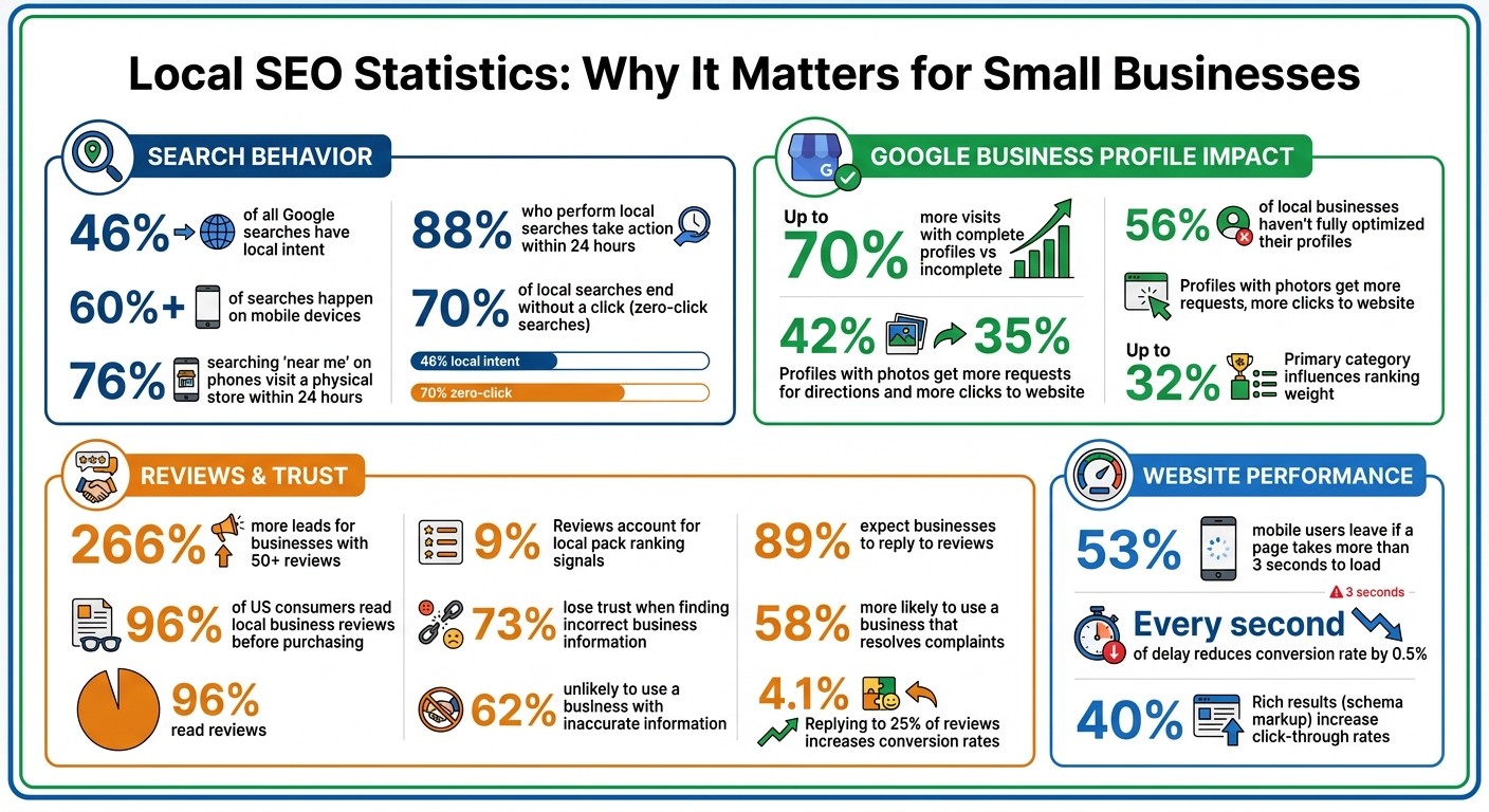 Local SEO Statistics: Impact on Rankings, Traffic, and Conversions