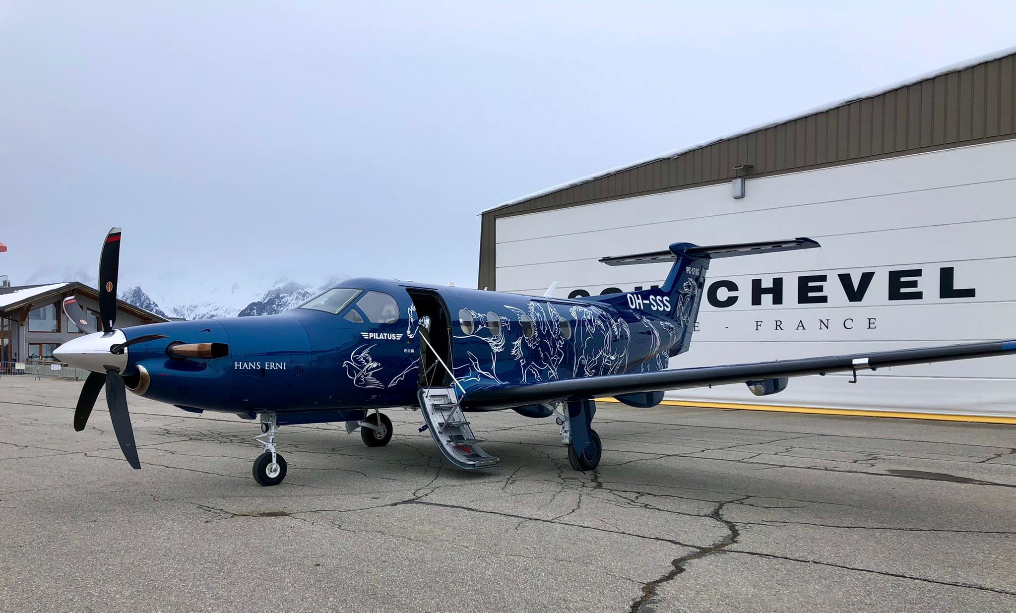 Pilatus PC-12 at Courchevel altiport