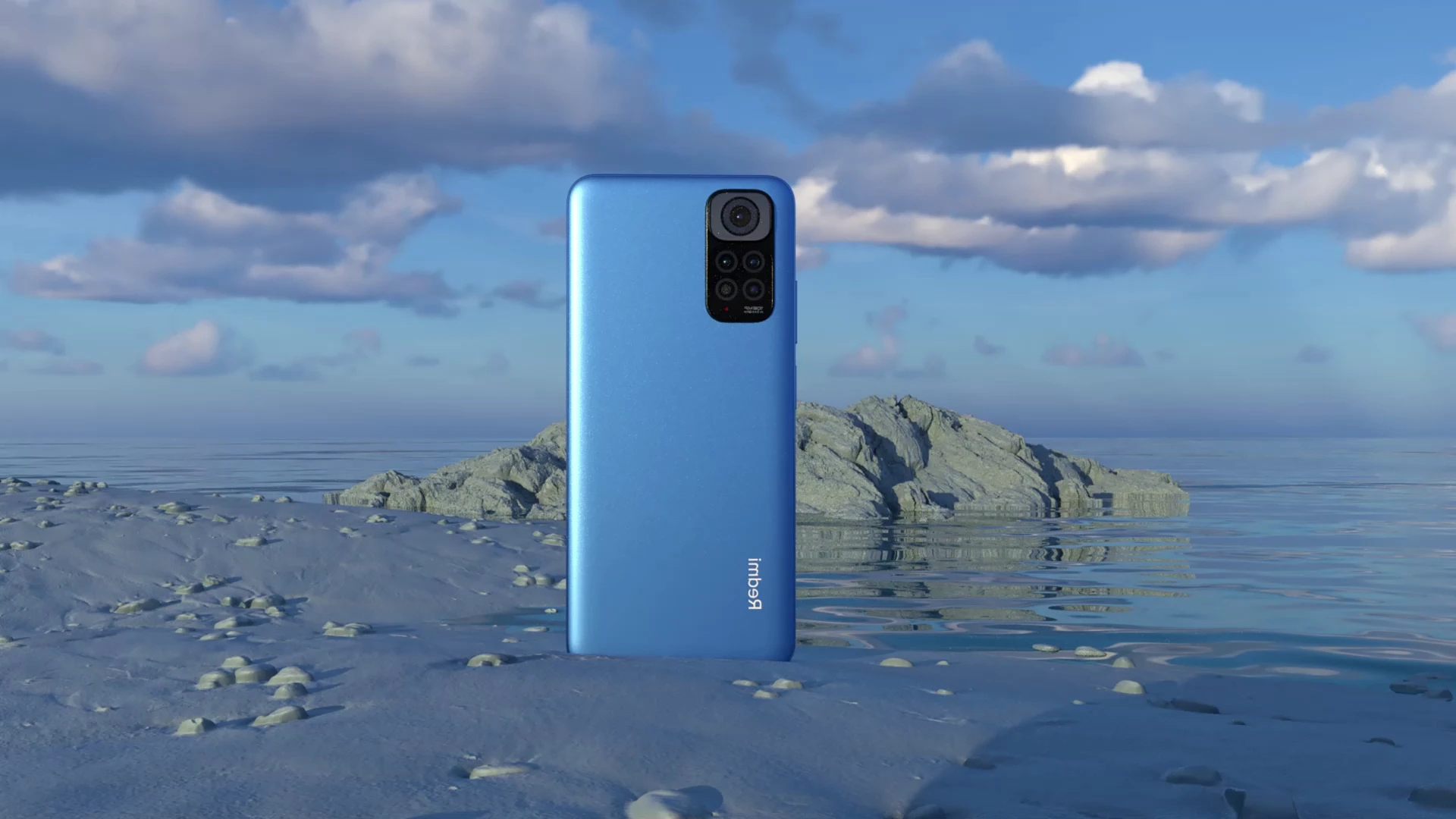3D product render of Redmi Note 11S smartphone design