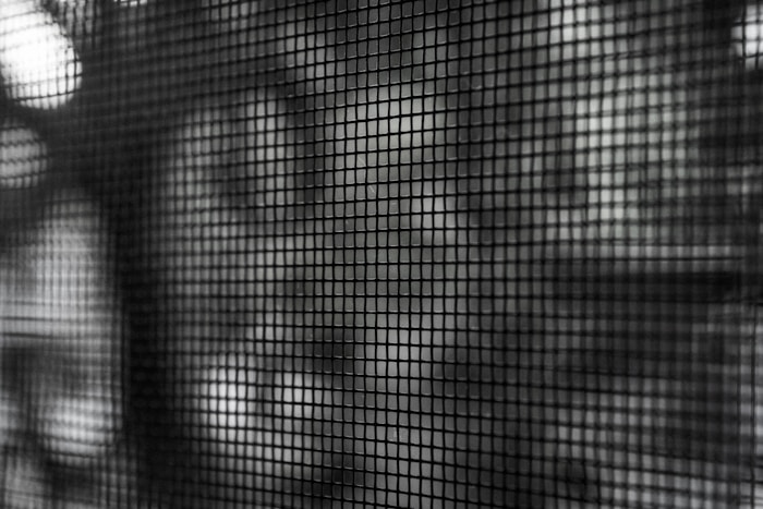 Window screen mesh detail