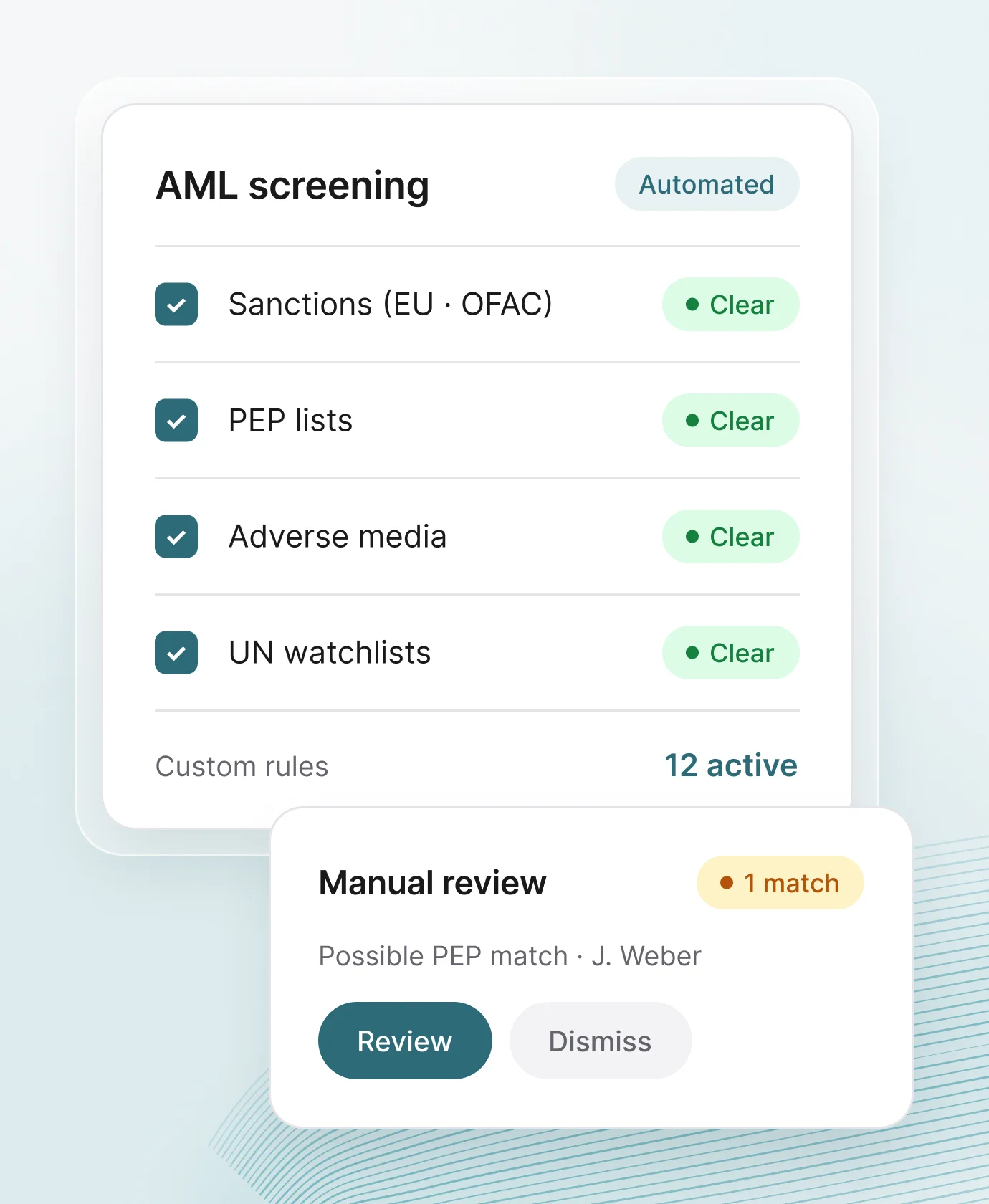 Automatisierte AML-Prüfung: Sanktionen, PEP-Listen, negative Medienberichte und UN-Beobachtungslisten
