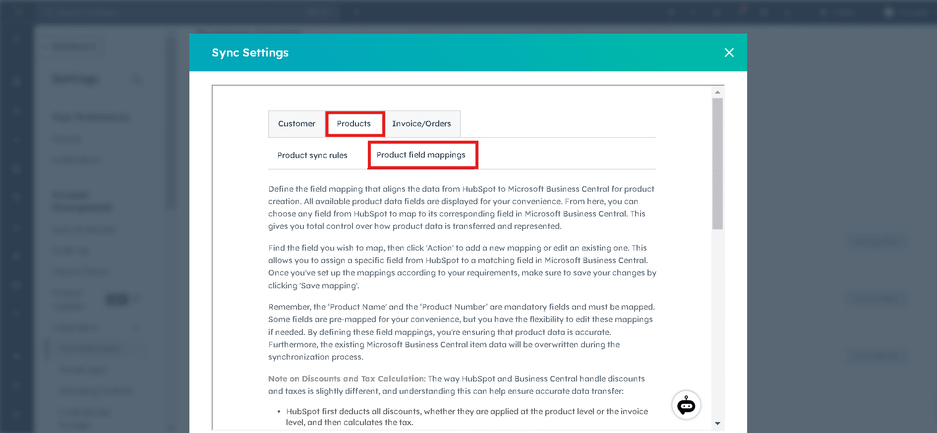 Setting Up Product Field Mappings