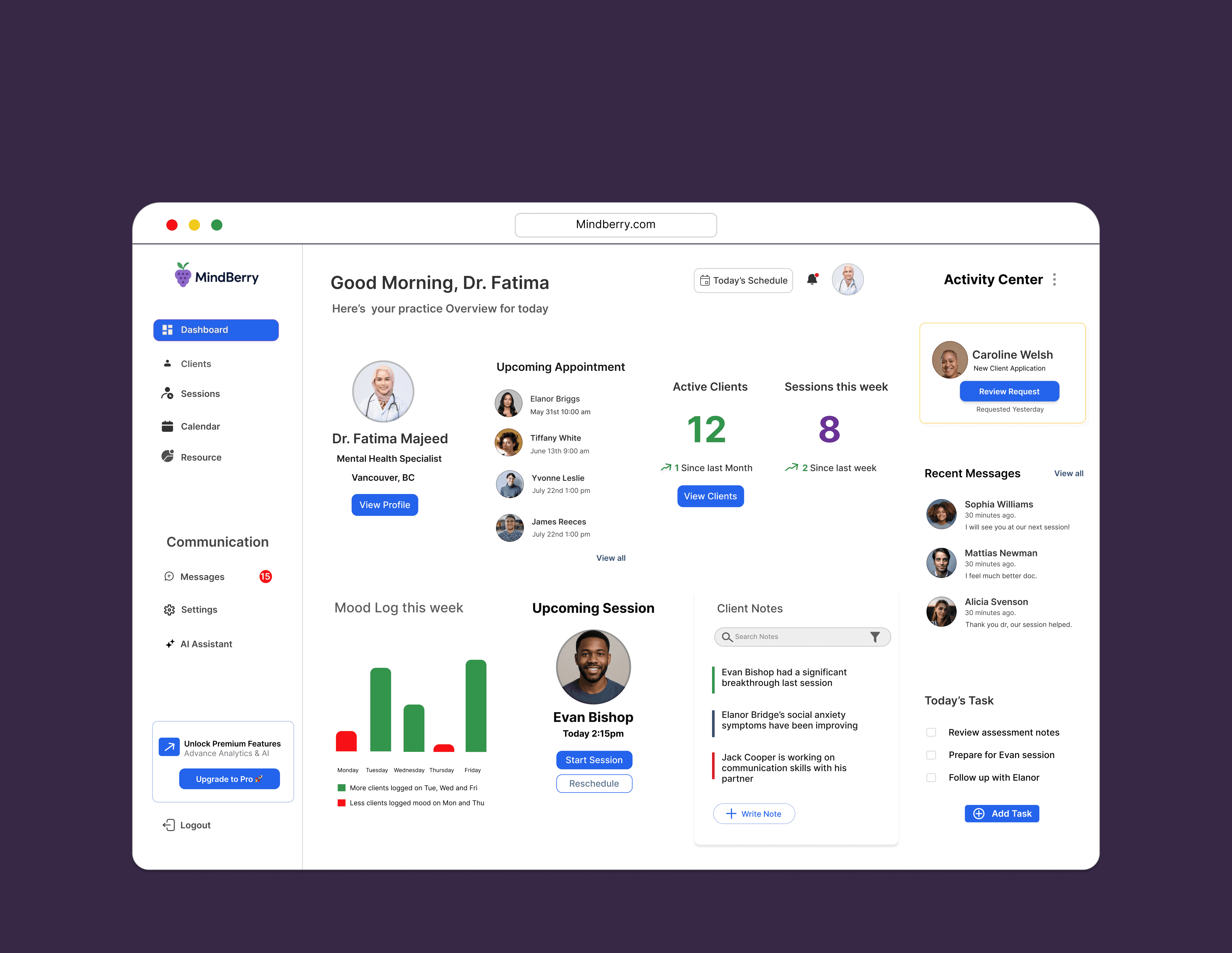 Mindberry Dashboard