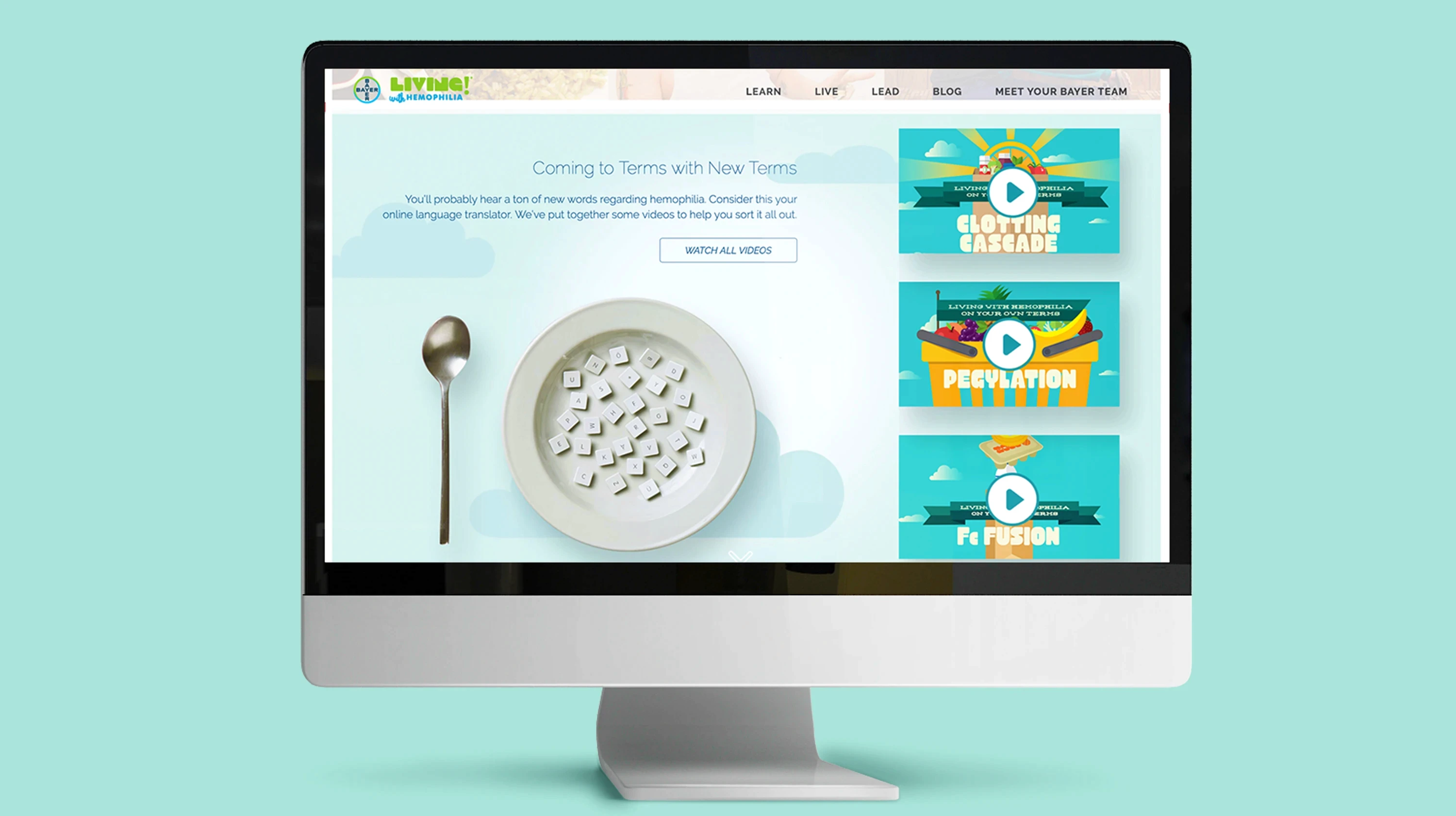 The website homepage showing the video series in frame