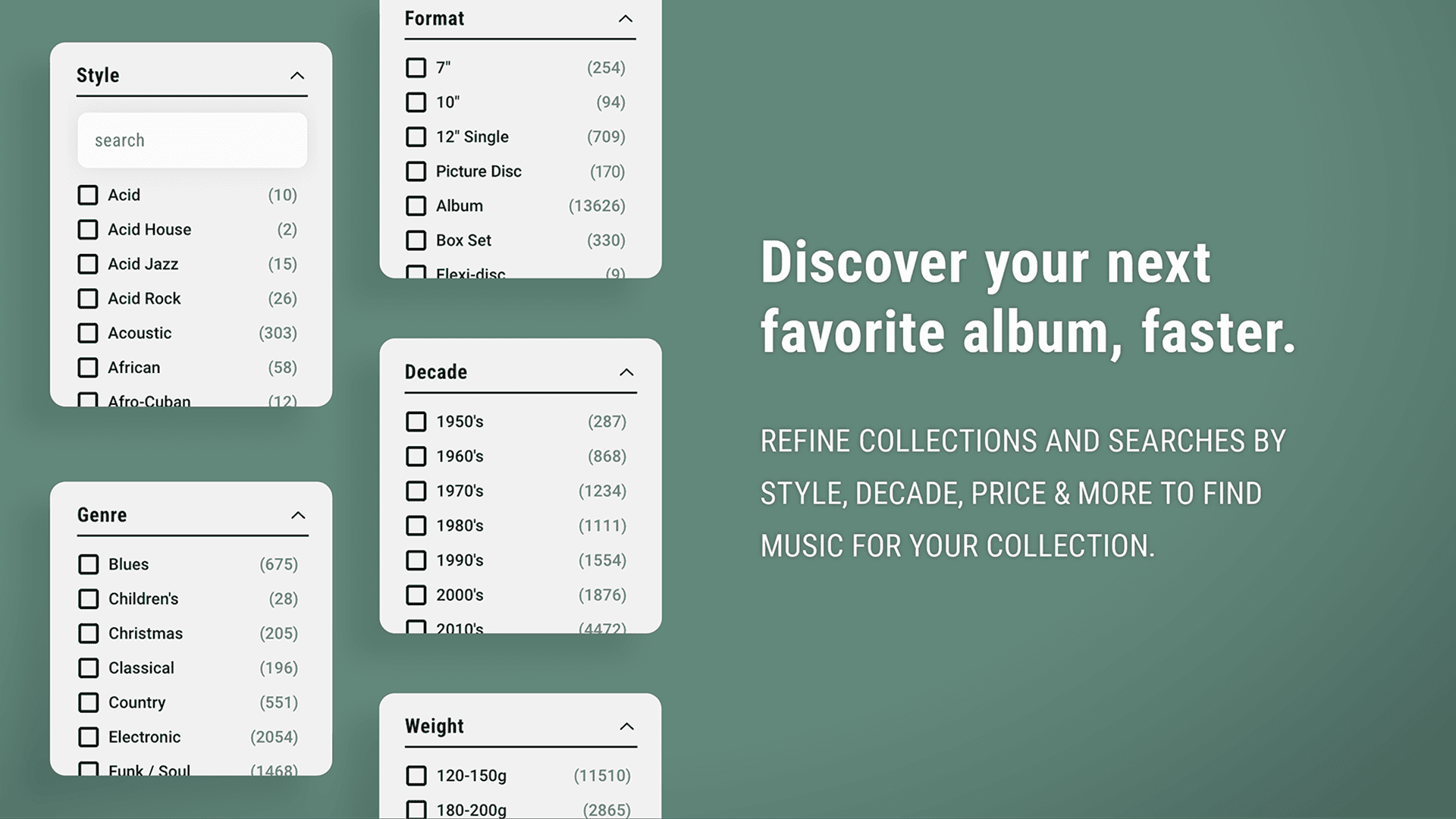 by distilling the massive catalog into intuitive choices, we reduced the time-to-cart and increased the likelihood of users exploring artists outside of their usual rotations. this discovery strategy ensured that even the most niche indie pressings felt accessible to a national audience, maintaining a boutique experience across the entire eCommerce platform.