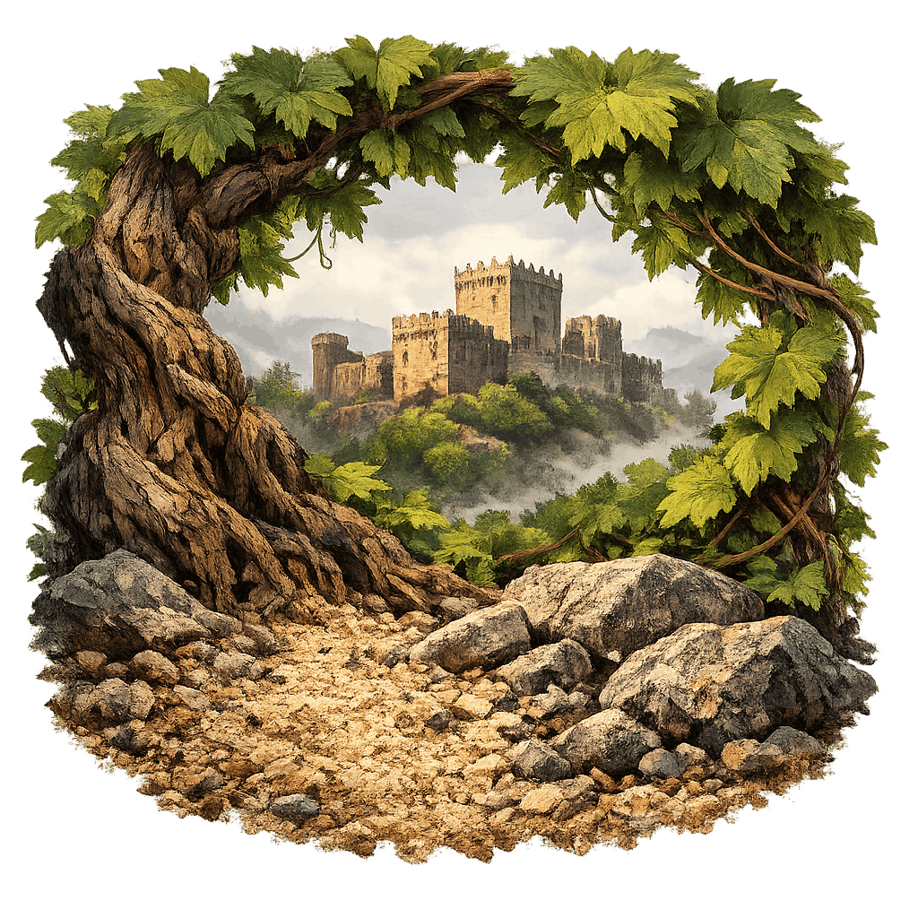 Detailed graphic of the Soutomaior wine region.