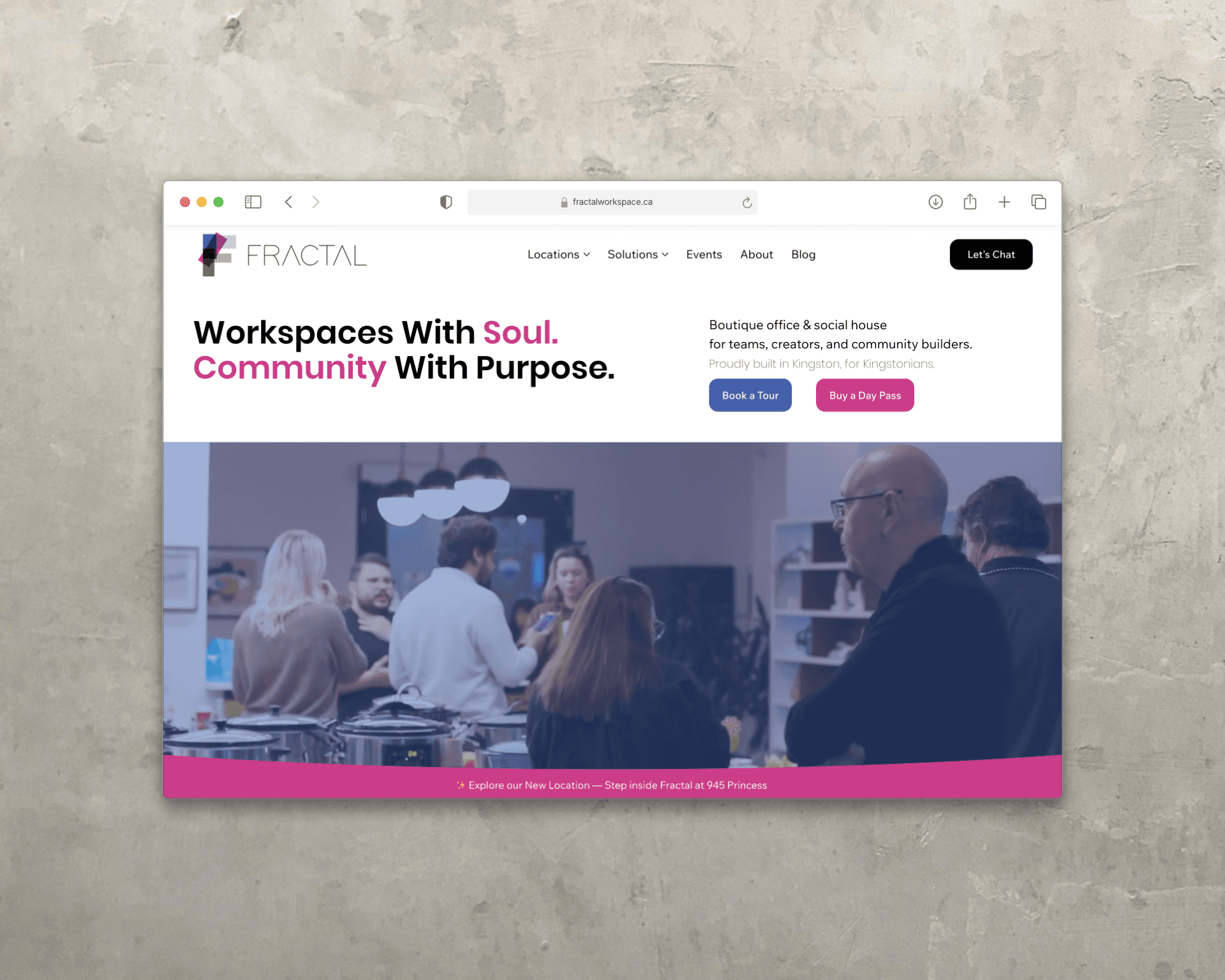 Fractal Worksapce Website mockup