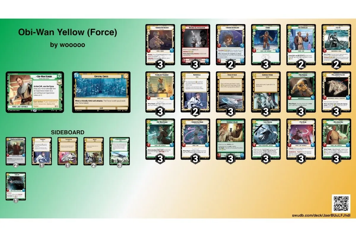 An sample Star Wars: Unlimited deck