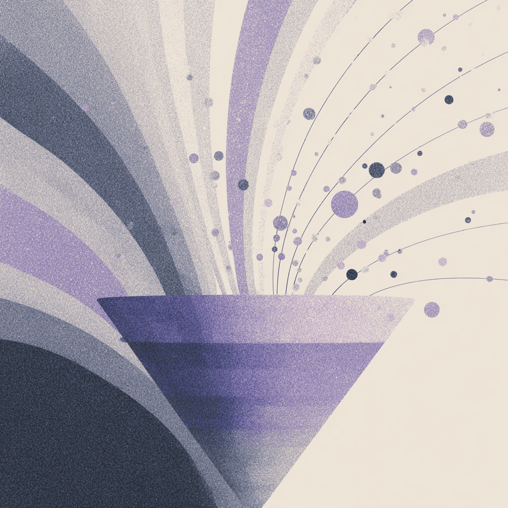 Purple sparkly marketing funnel