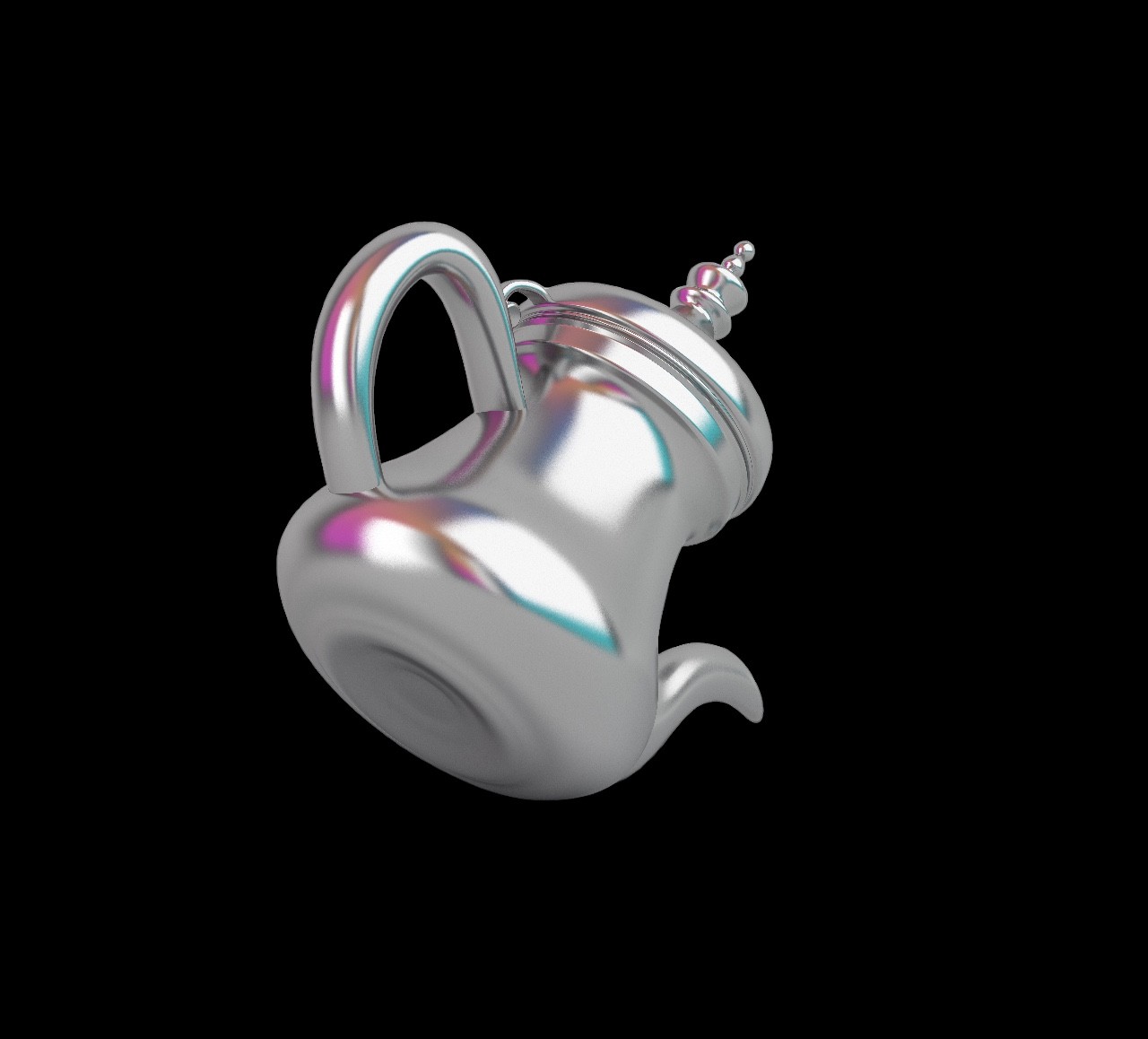 Grey metallic flower shaped object