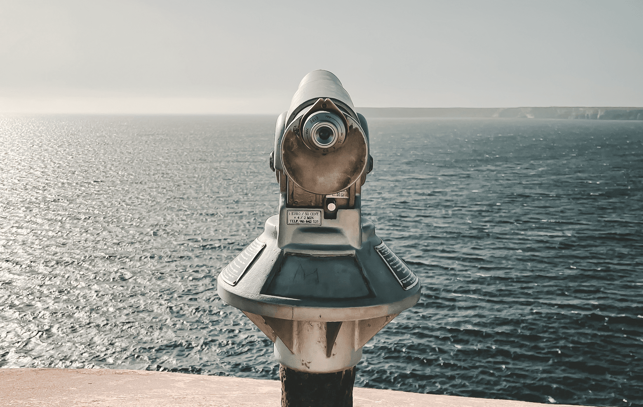 telescope pointed at water