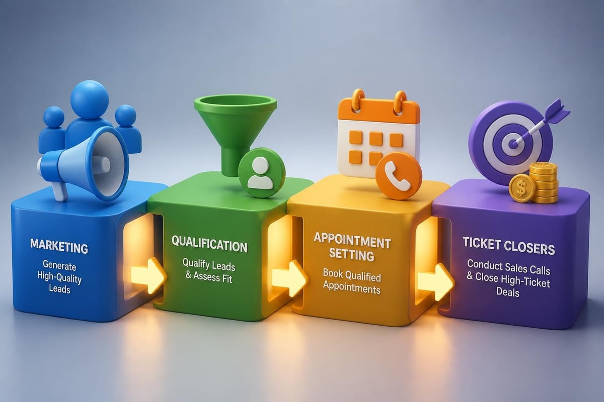 Sales team structure with ticket closer