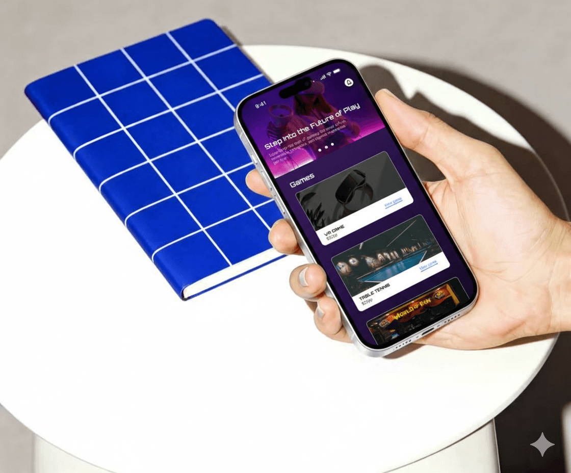 two cell phones on a gray surface