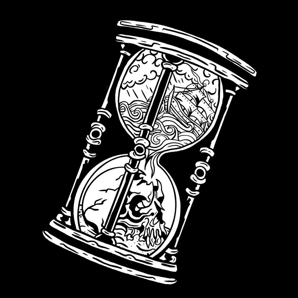 Hourglass tattoo illustration