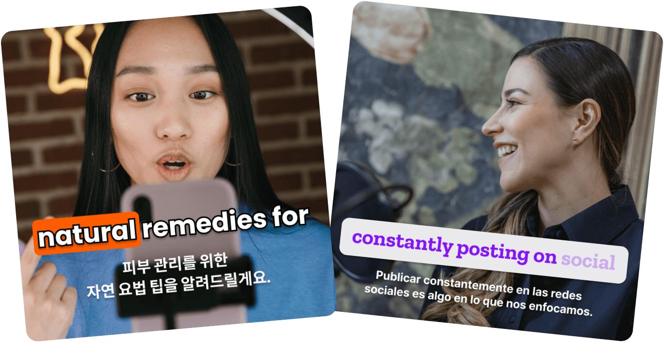 Shortform examples with translated captions