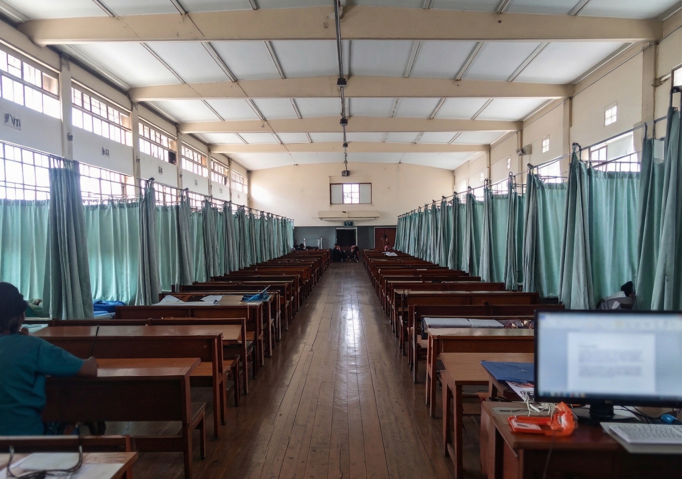pop up clinic in a gymnasium