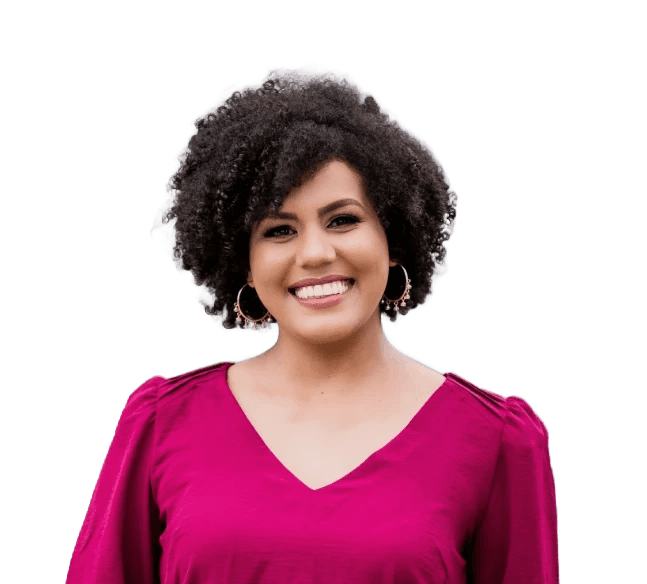 woman in red long sleeve shirt standing near white wall during daytime (Background Removed)