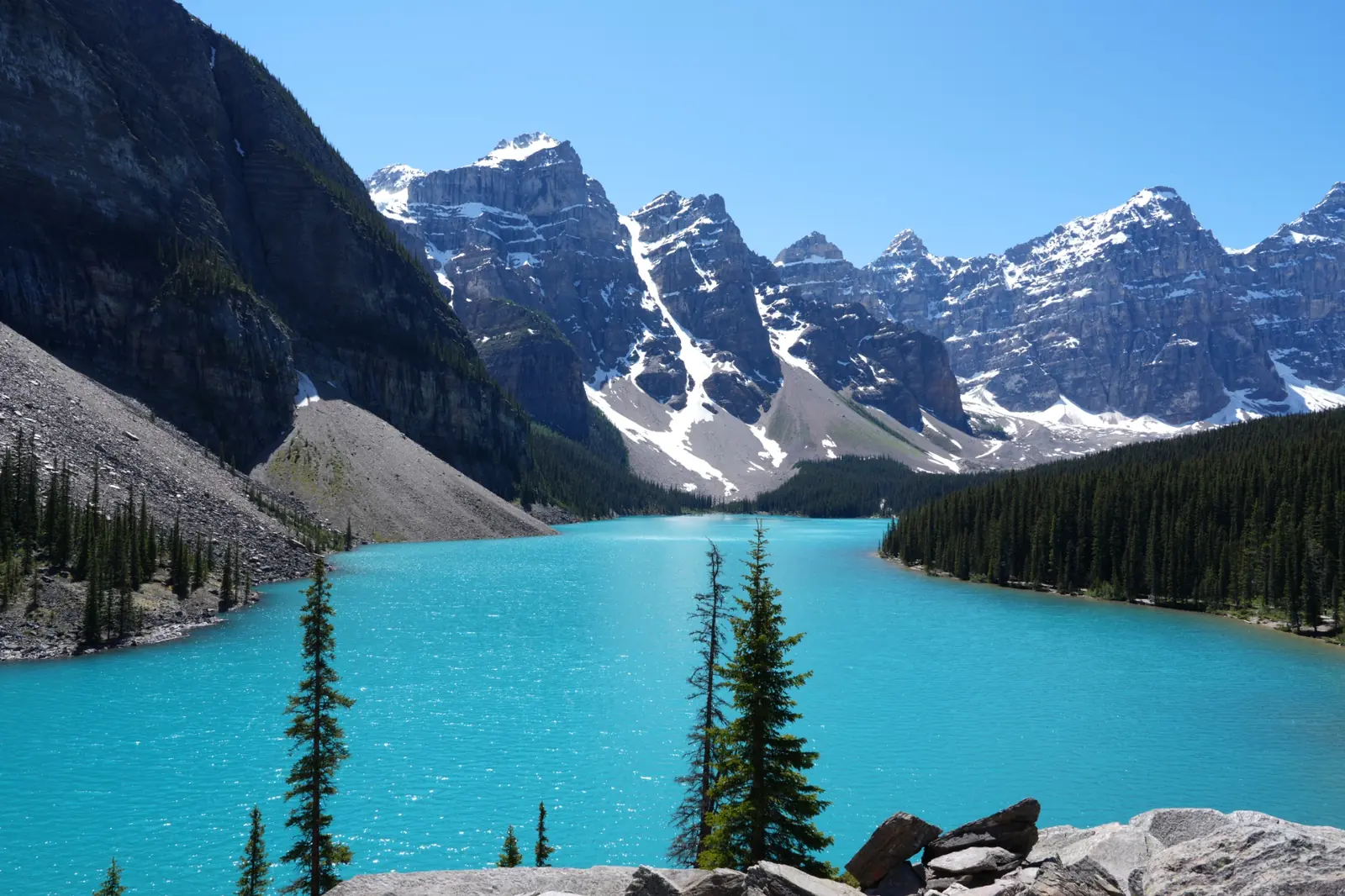 Moraine Lake beneath the Valley of the Ten Peaks