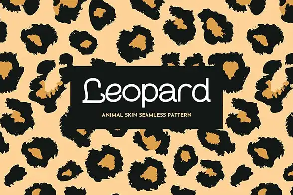 Leopard animal print seamless pattern, wild skin texture background