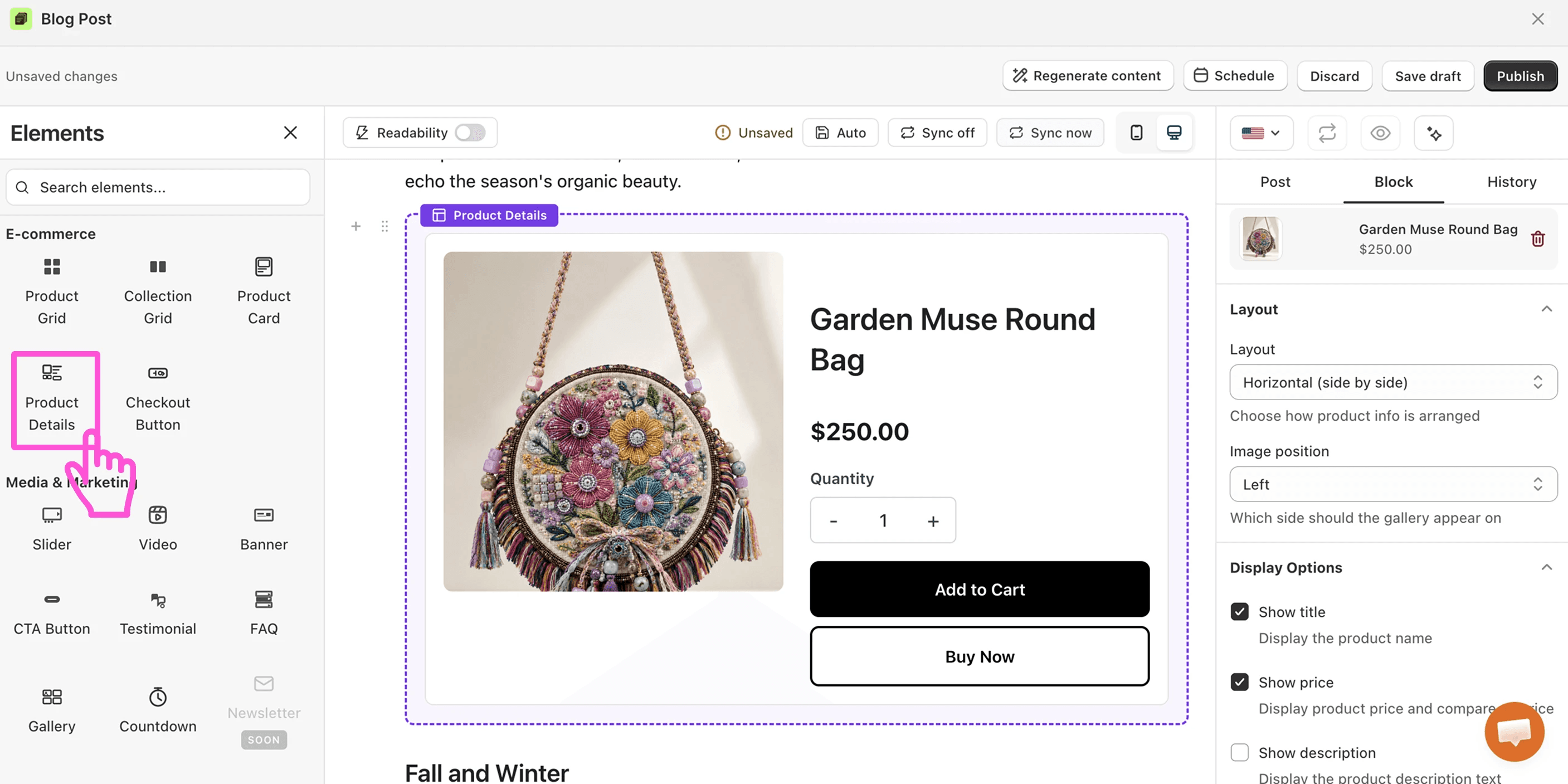 How to add products to Shopify blog posts