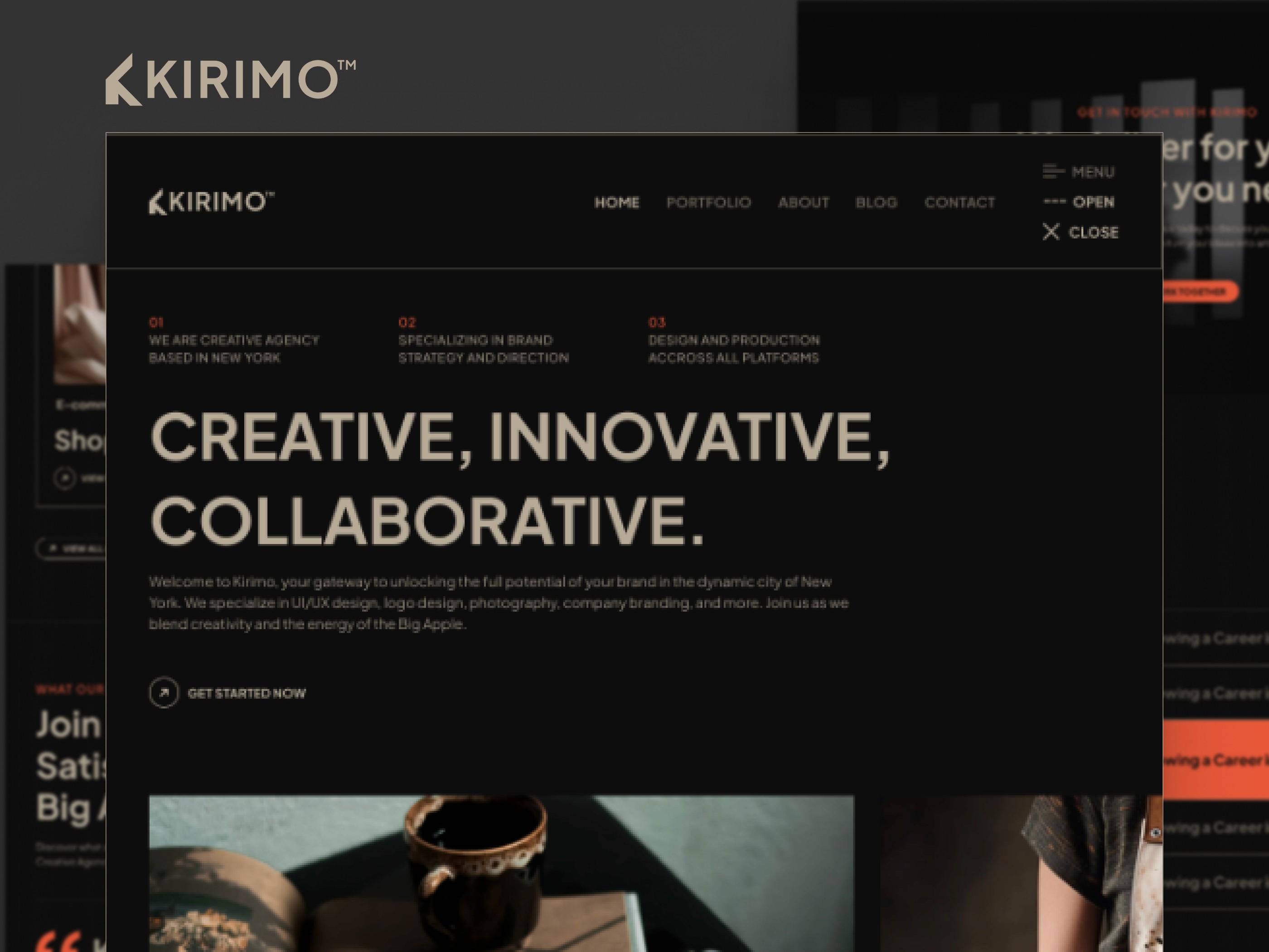 Kirimo — 高级暗黑极简创意机构官网设计灵感