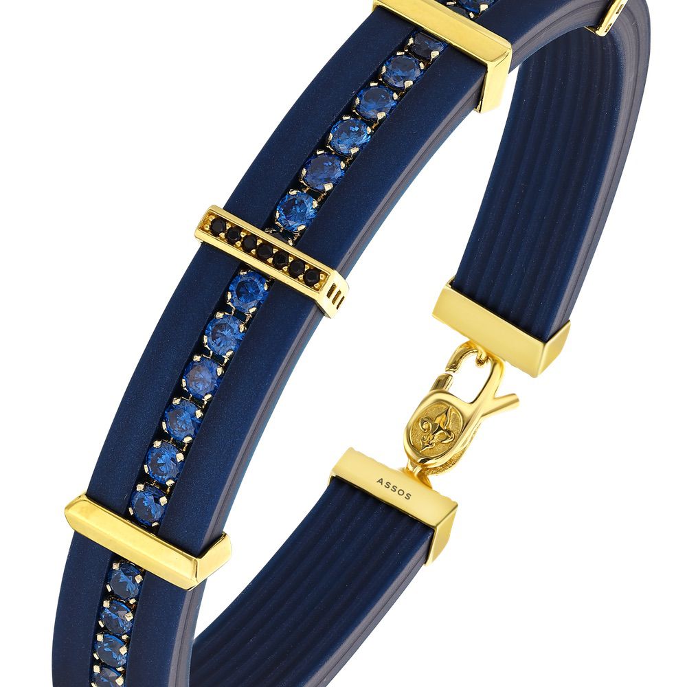 Assos Pırlanta 14 Ayar Altın Şık Tasarım Modern Erkek Bileklik