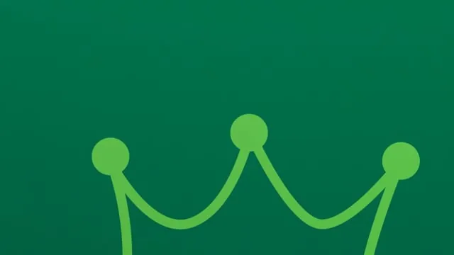 A crown drawn in one green line