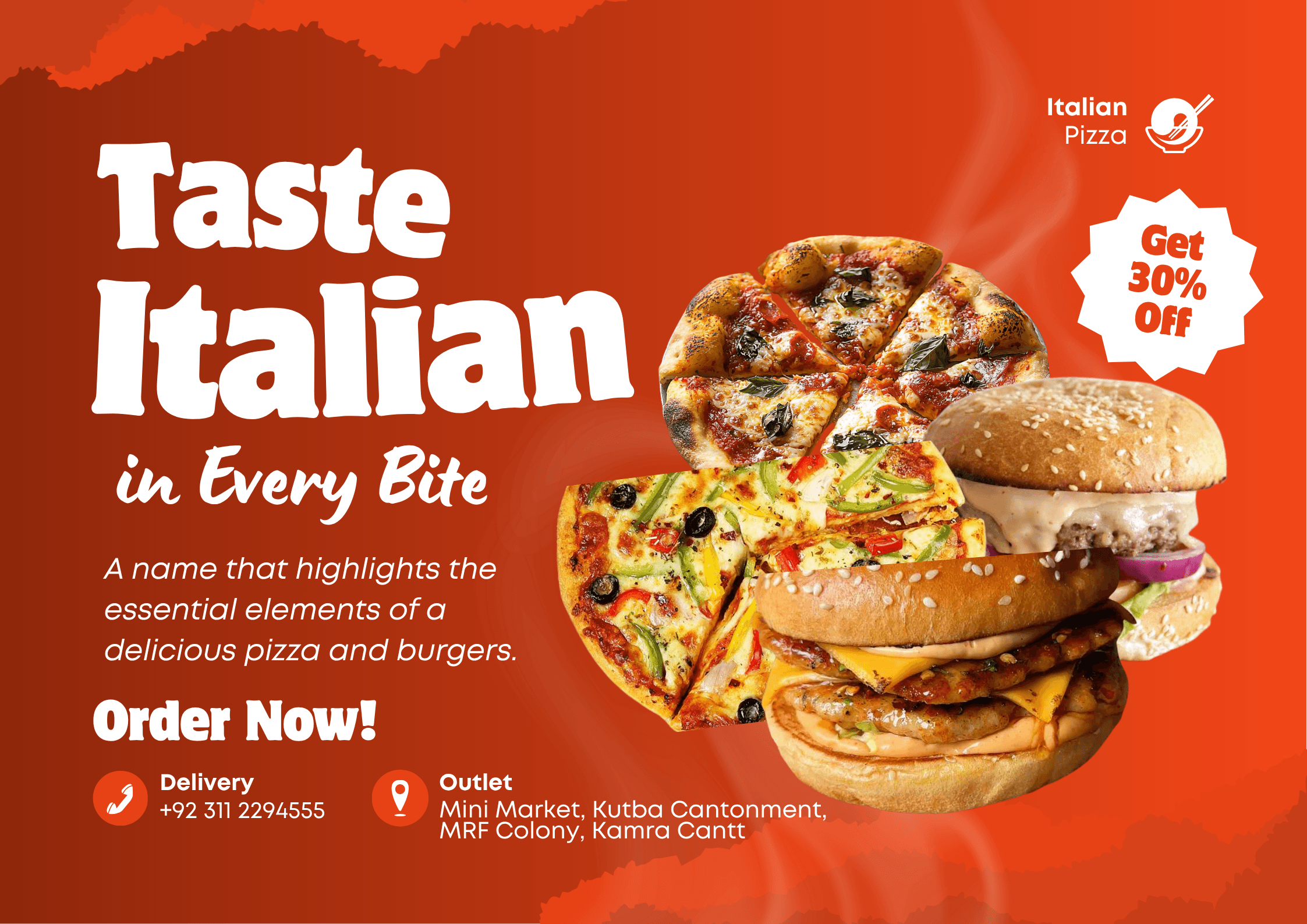 Advertisement poster designed for a pizza company