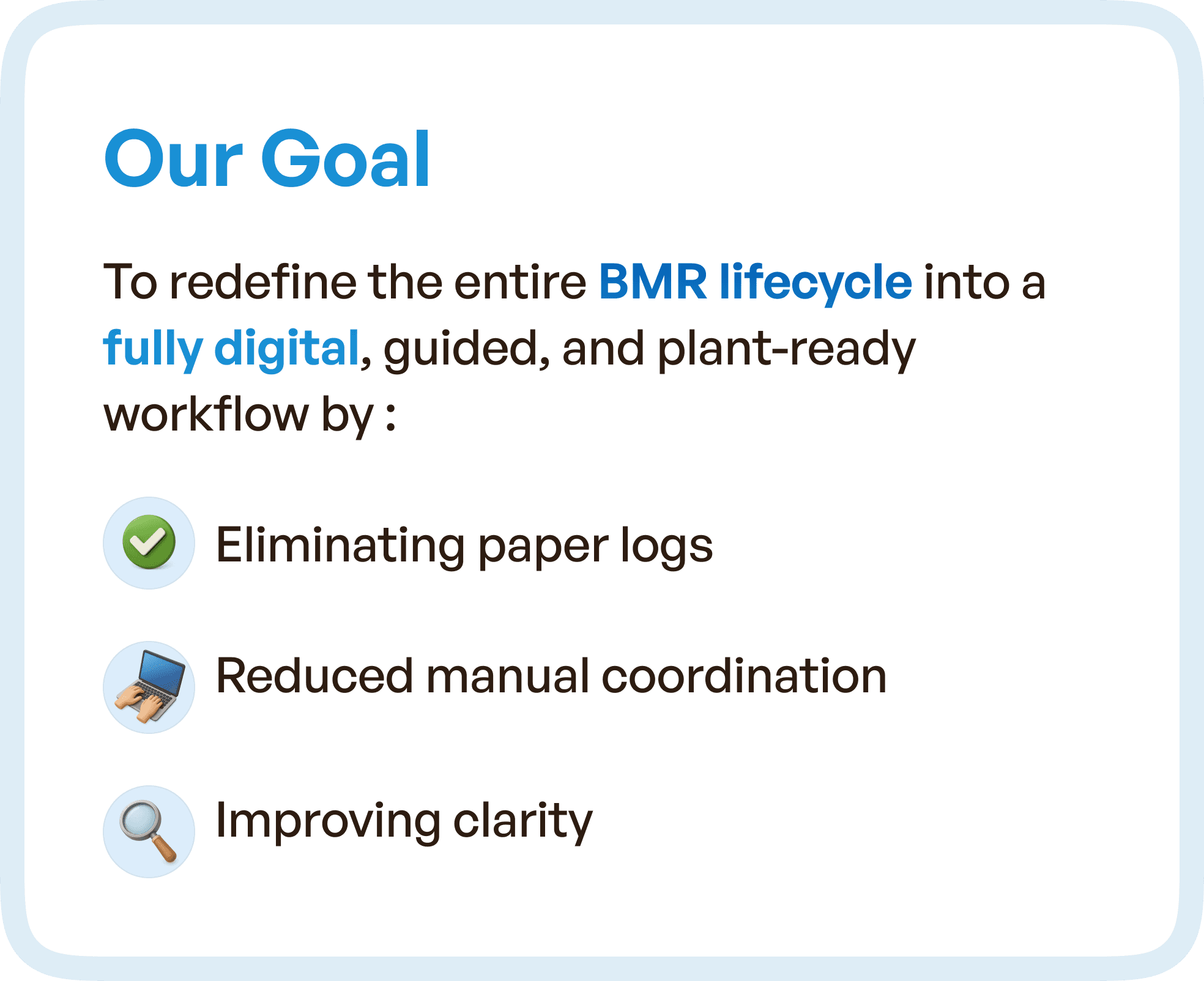 Goals defined in short