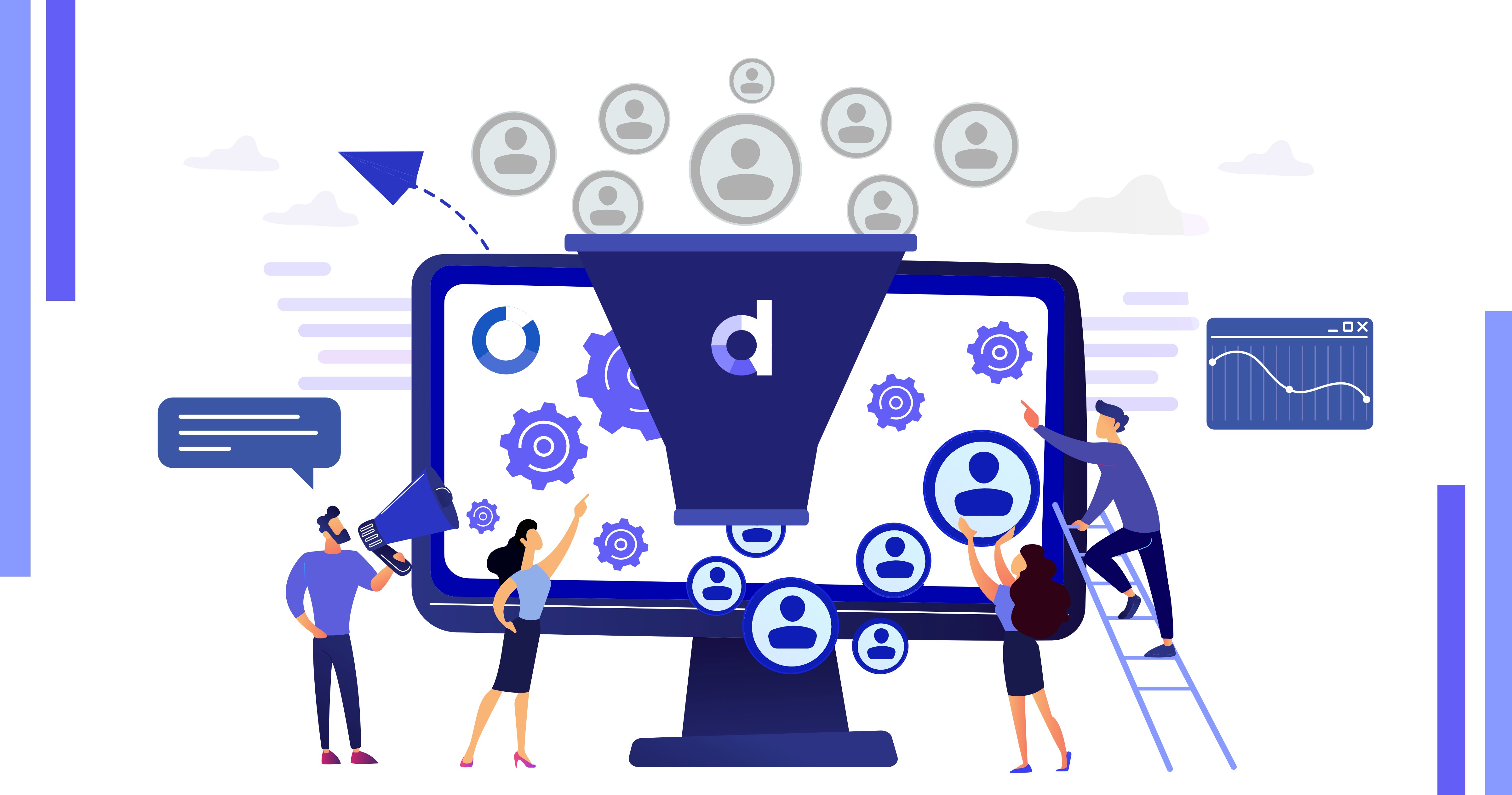 Abstract visual of a sales pipeline being refreshed with automated data enrichment