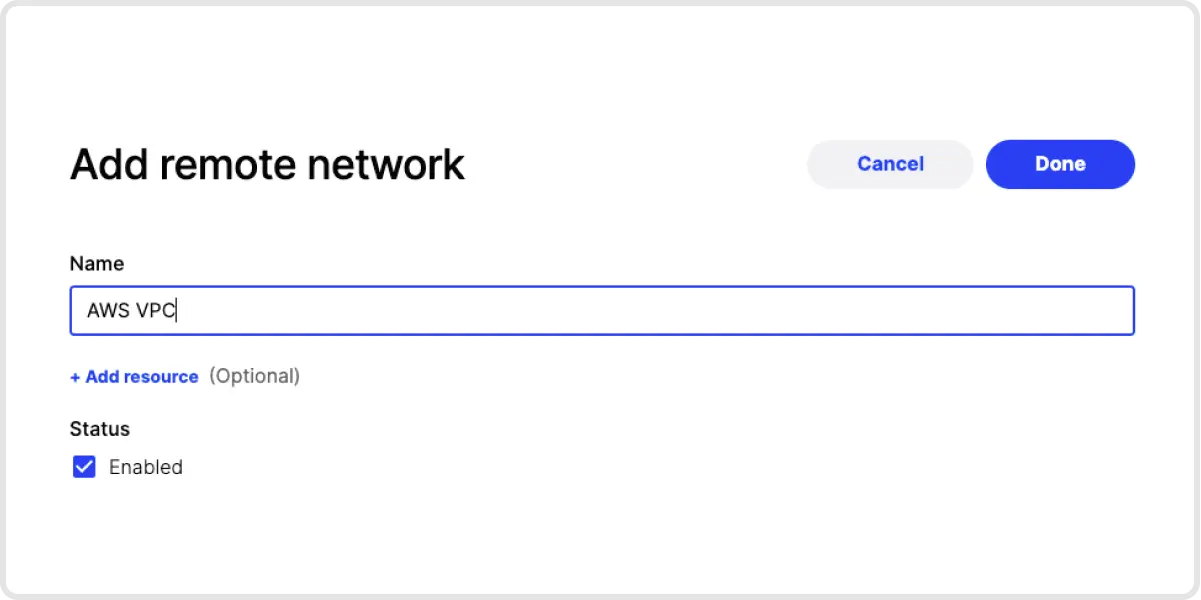 Enter a network name