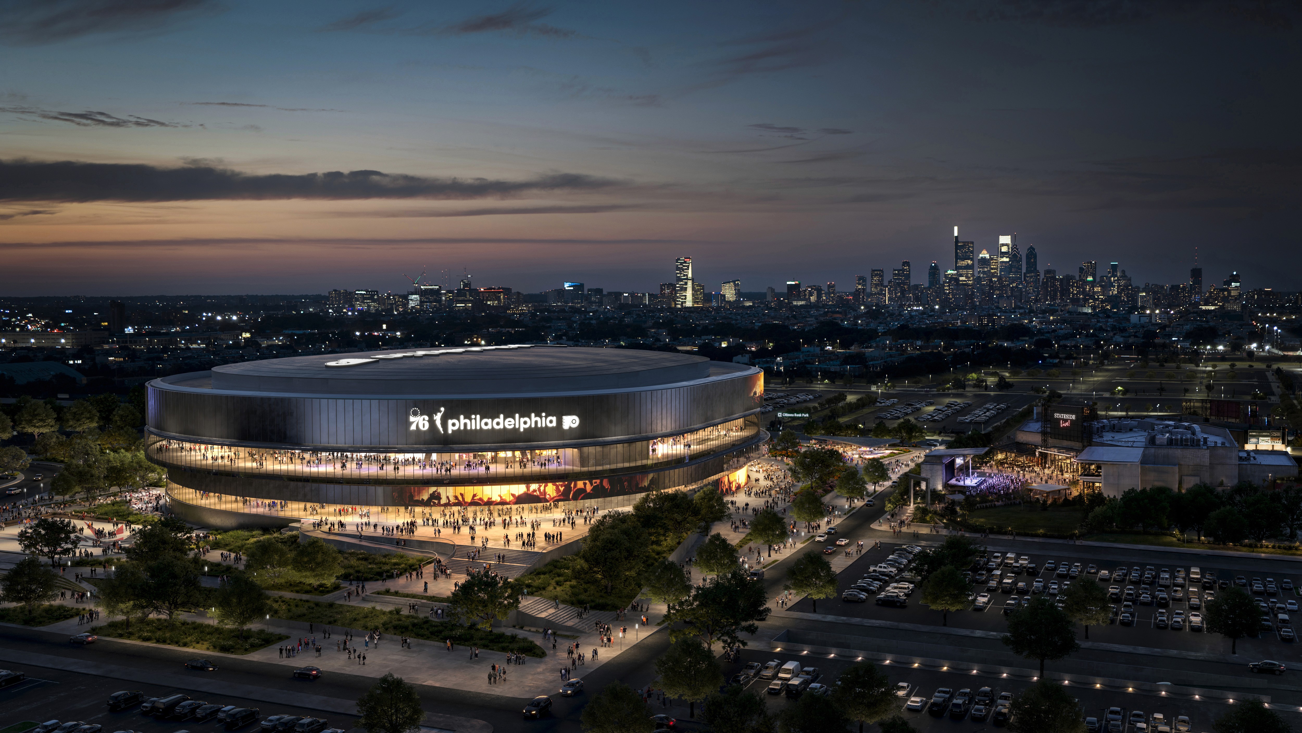 Fan plaza render in concert mode
