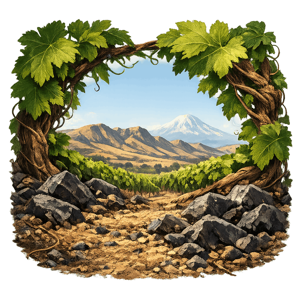 Detailed graphic of the Rattlesnake Hills wine region.