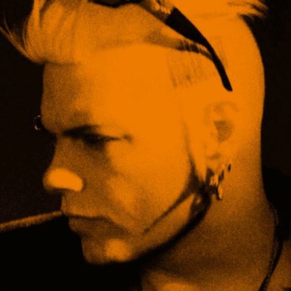 A photo of the artist Billy Bart in stylized profile