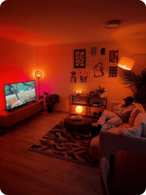 Camera colorata arancione