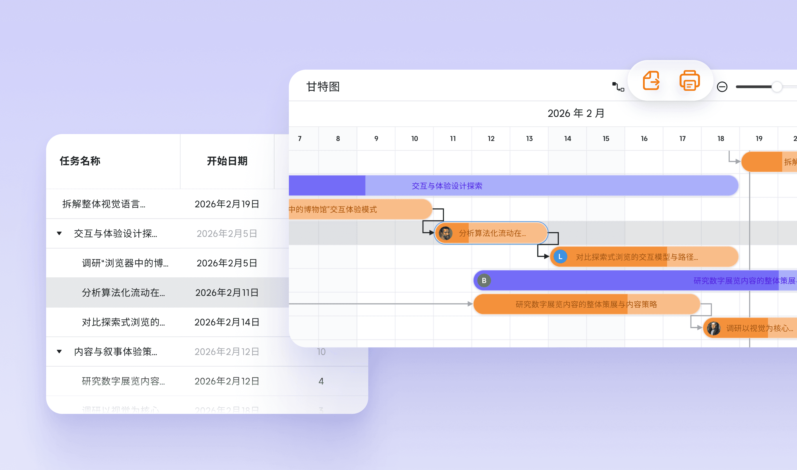 Enhanced Gantt Chart auto-calculates task start and end dates from durations and dependencies