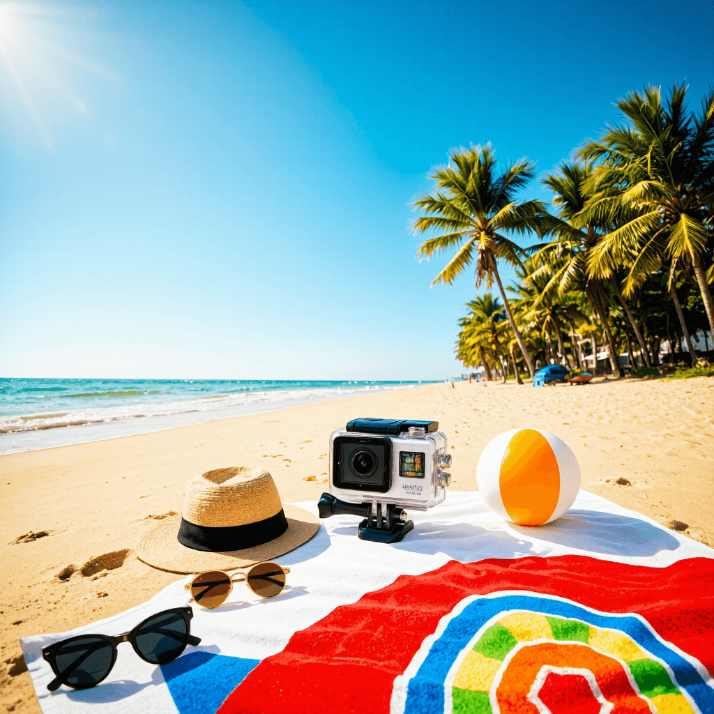 product photography of action camera