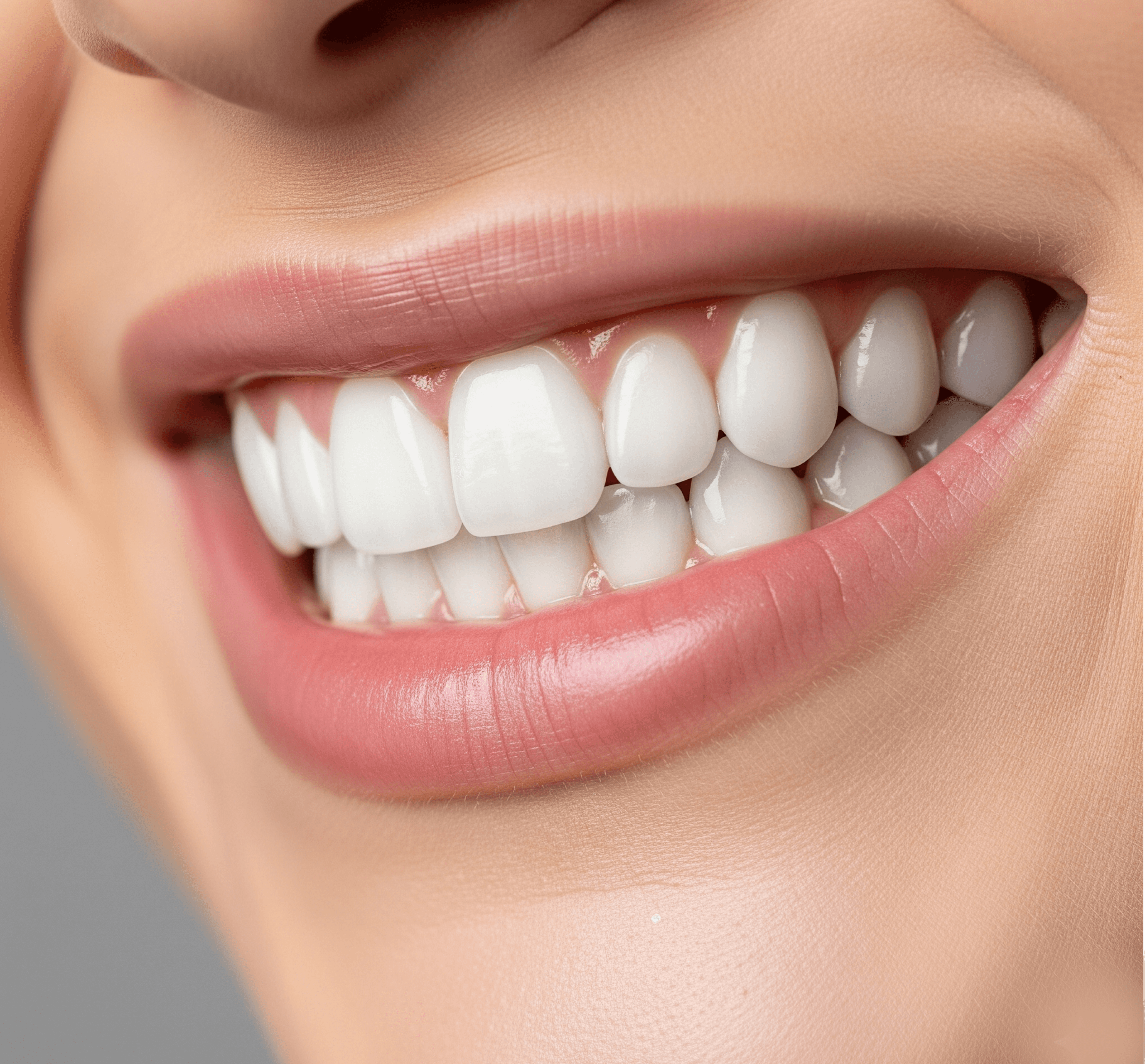 Close-up of smile with clean white teeth