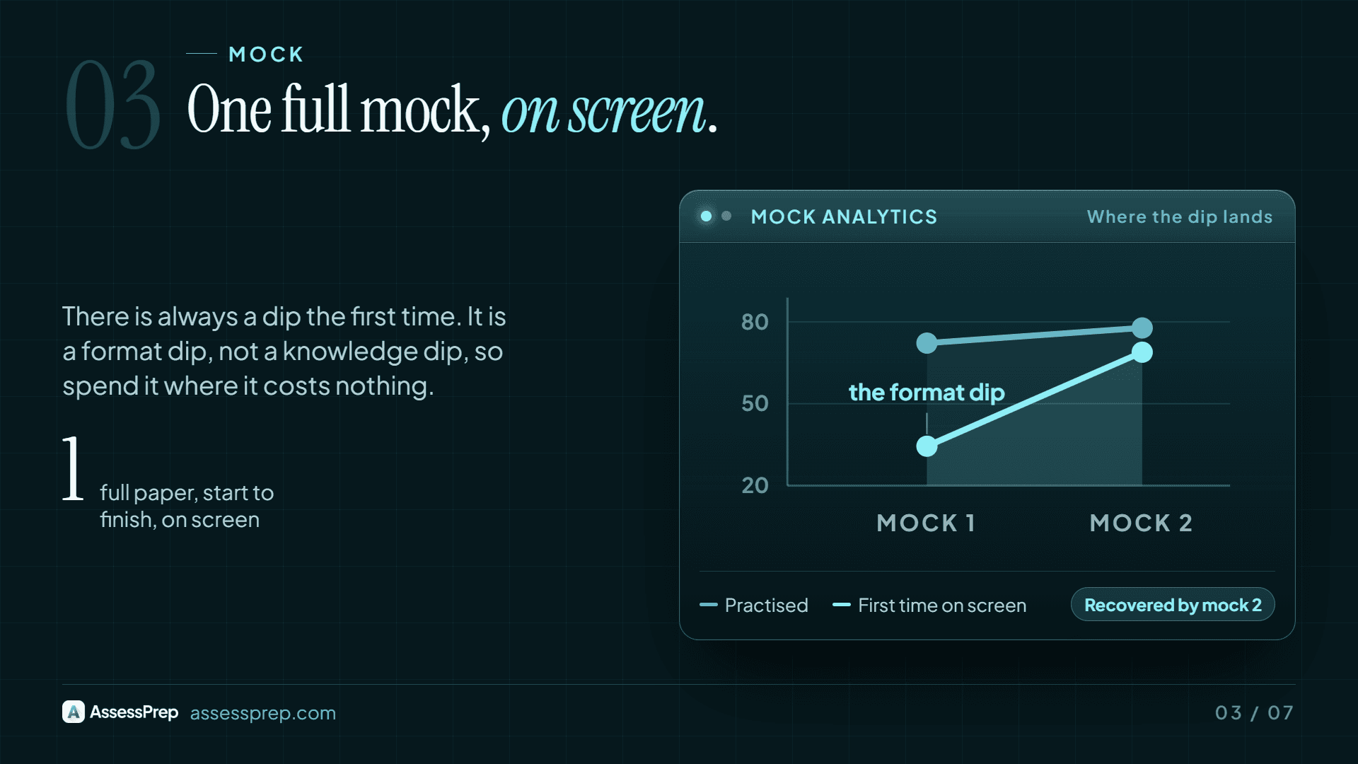 Run full mocks in the real on-screen format