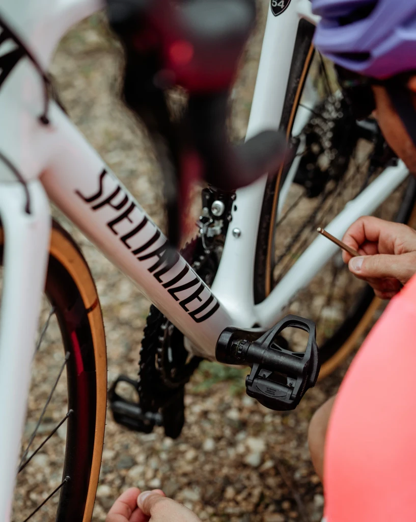 close up on a gravel bike