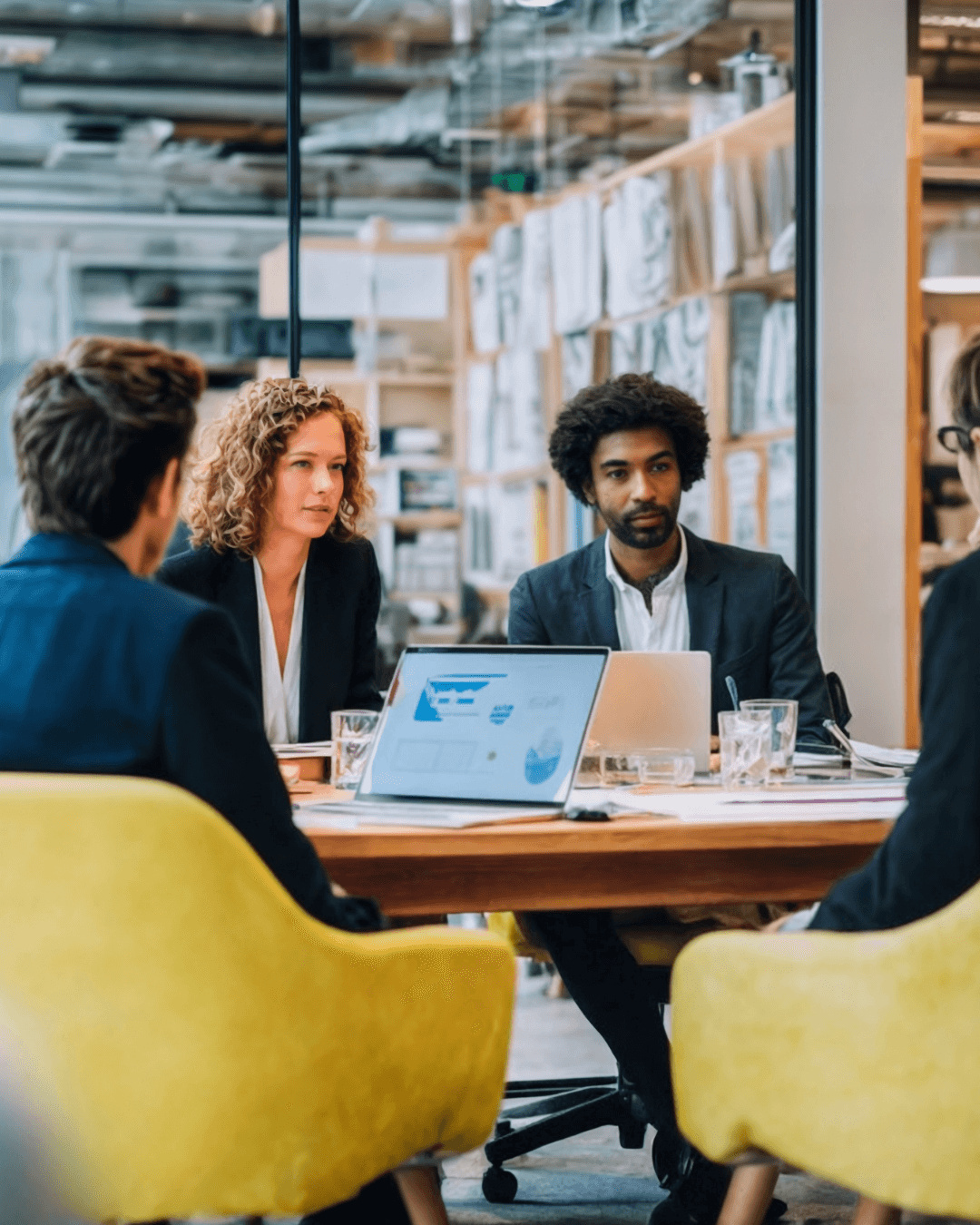 People sitting in a meeting