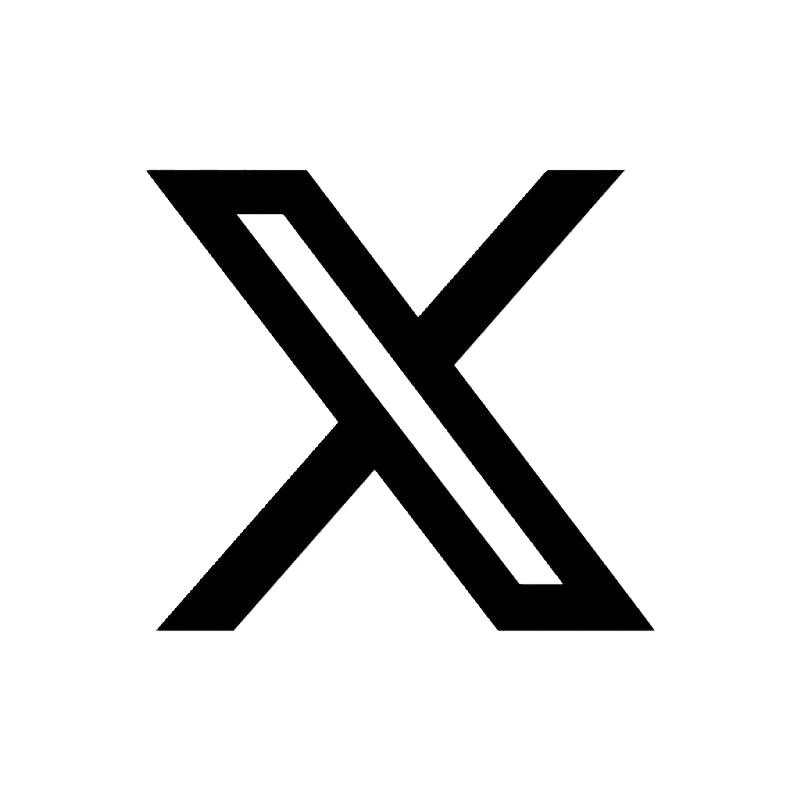 Black X logo representing the social media platform X (formerly Twitter), used as a social media link icon.