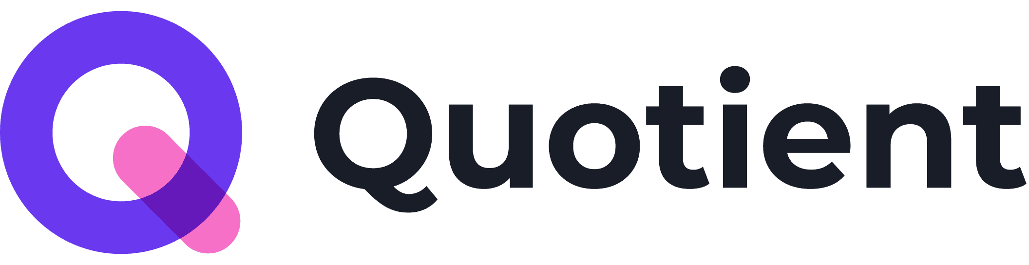 Quotient company logo with purple circular icon