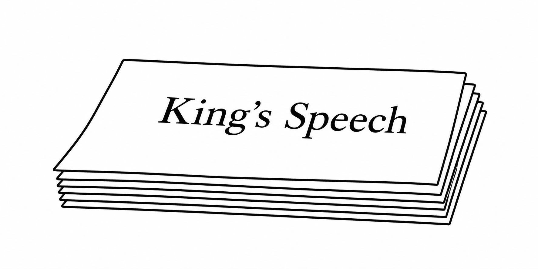 A stack of papers with "King's Speech" written on the top