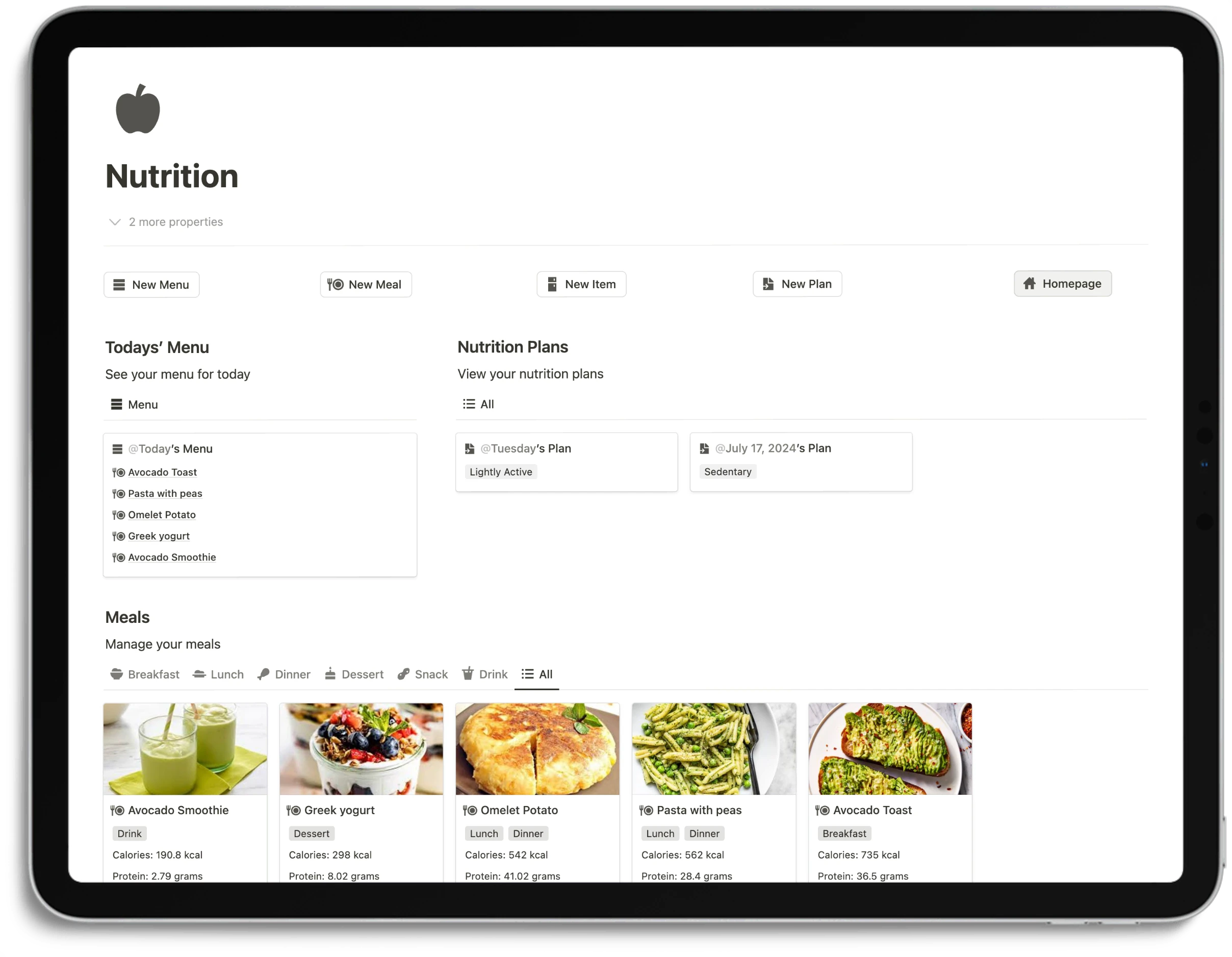 Notion Optimal Workout System - Nutrition