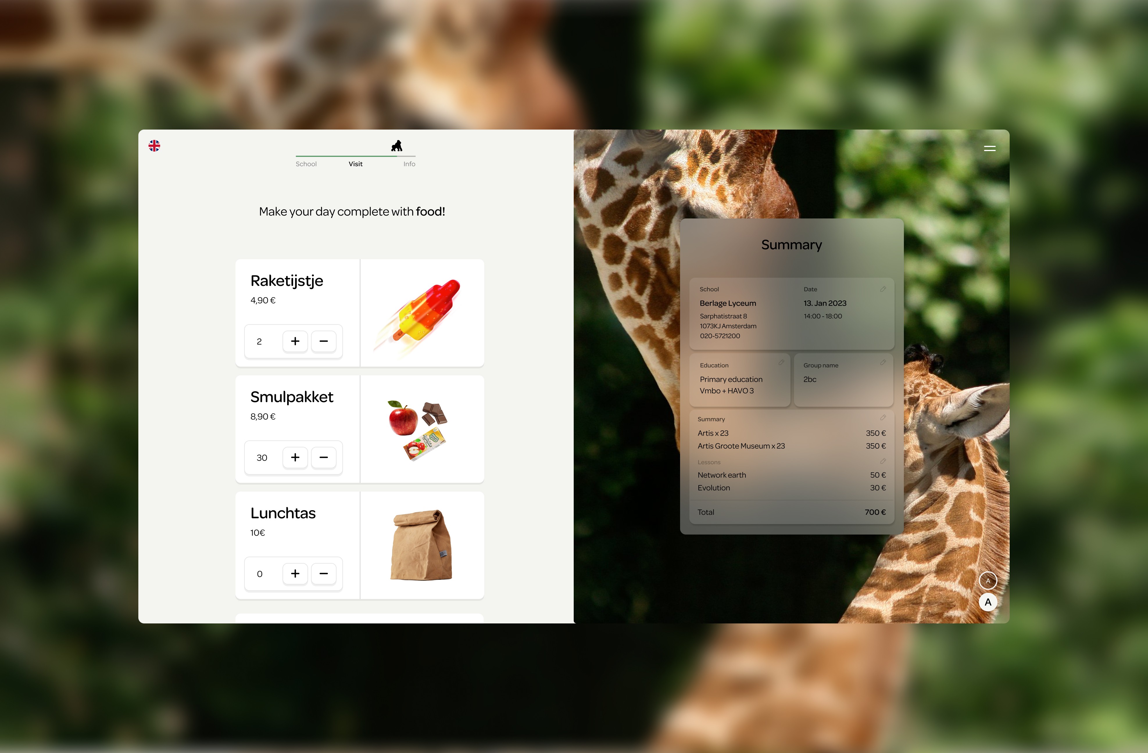 Ticket check out mock up by Analogue Agency